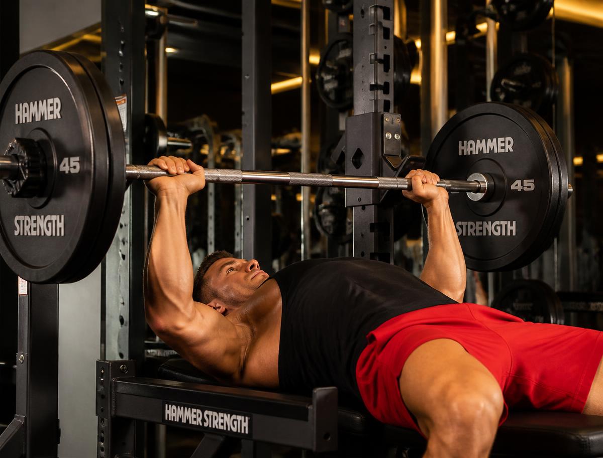 Athletes training in a gym
